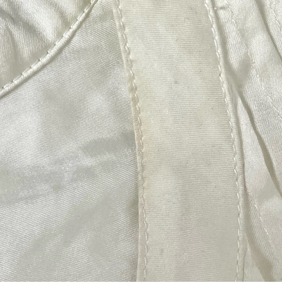 NWT DKNY Women Long Sleeve Blouse Ivory Sz S Button Down Shiny White Relaxed Fit - Picture 12 of 14